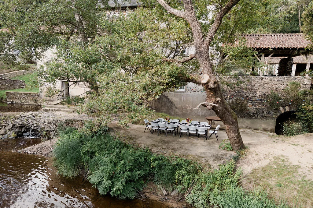 Le Moulin Berger dans son parc, vu du ciel, Bussière-Poitevine